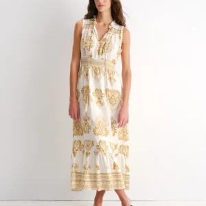 Vestido largo cuello risado Neroli