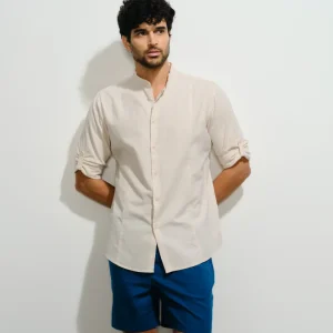 Camisa con lino manga Vito