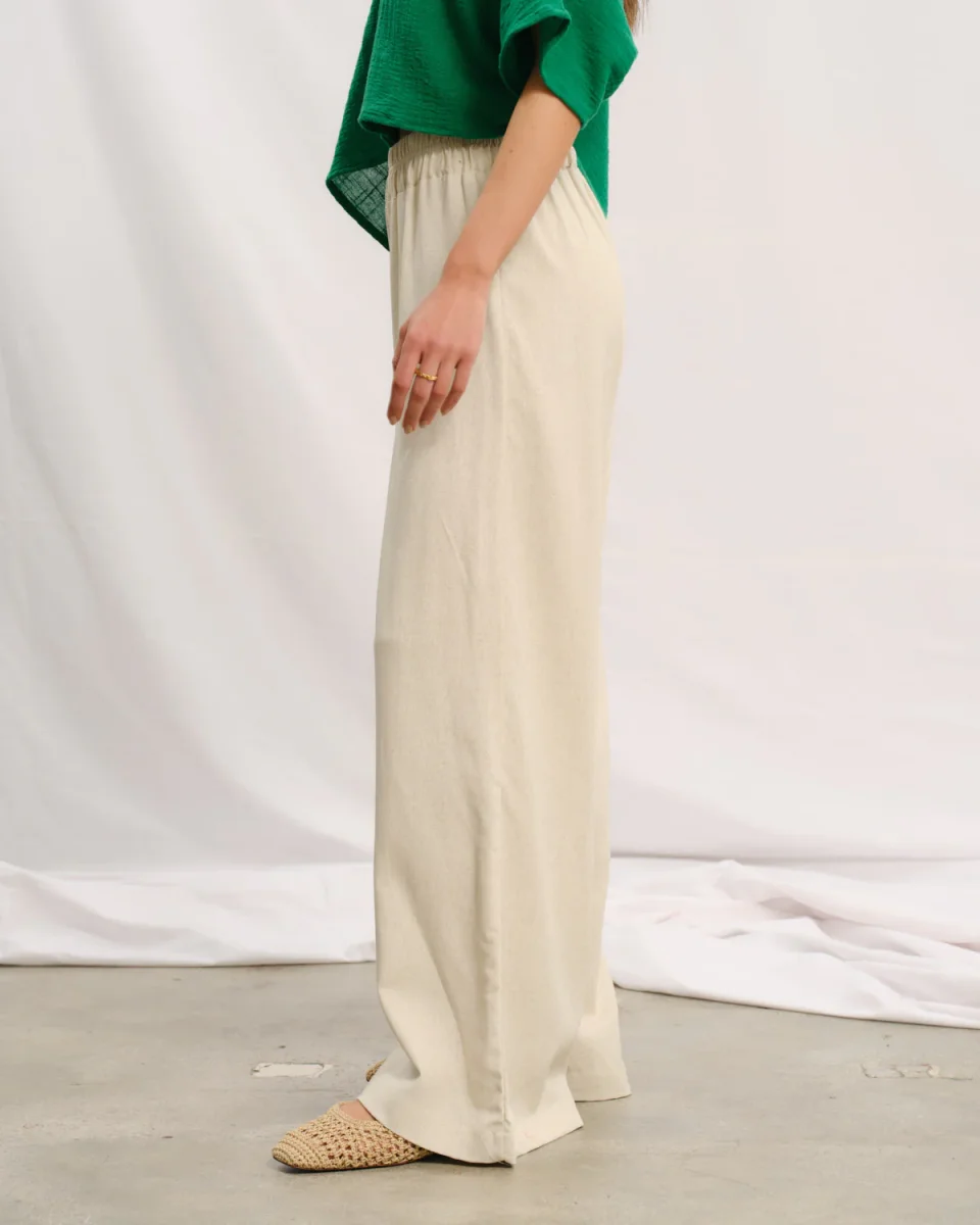 Pantalon con lino corte recto Sahara - Imagen 4