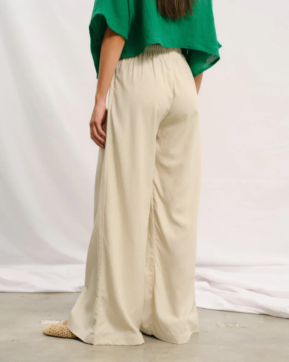 Pantalon con lino corte recto Sahara - Imagen 5
