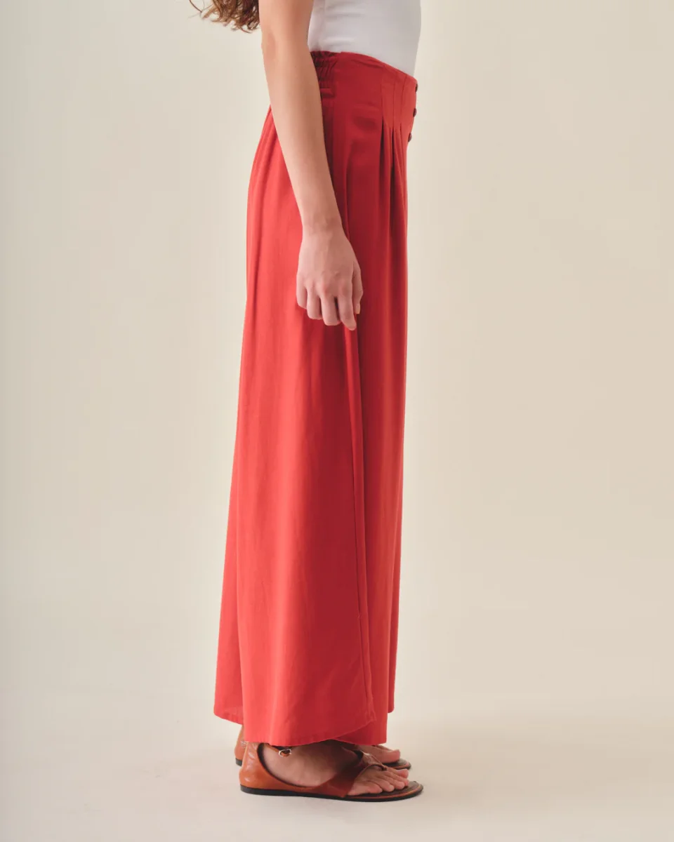 Pantalon con lino y botones Karime - Imagen 4