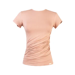 Polo Frunces Manga Corta Beige