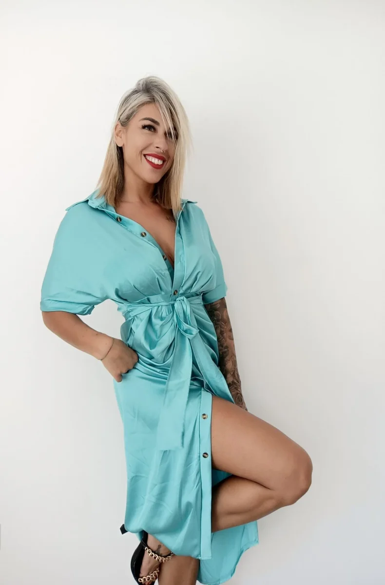 Vestido camisero Azul - Imagen 5