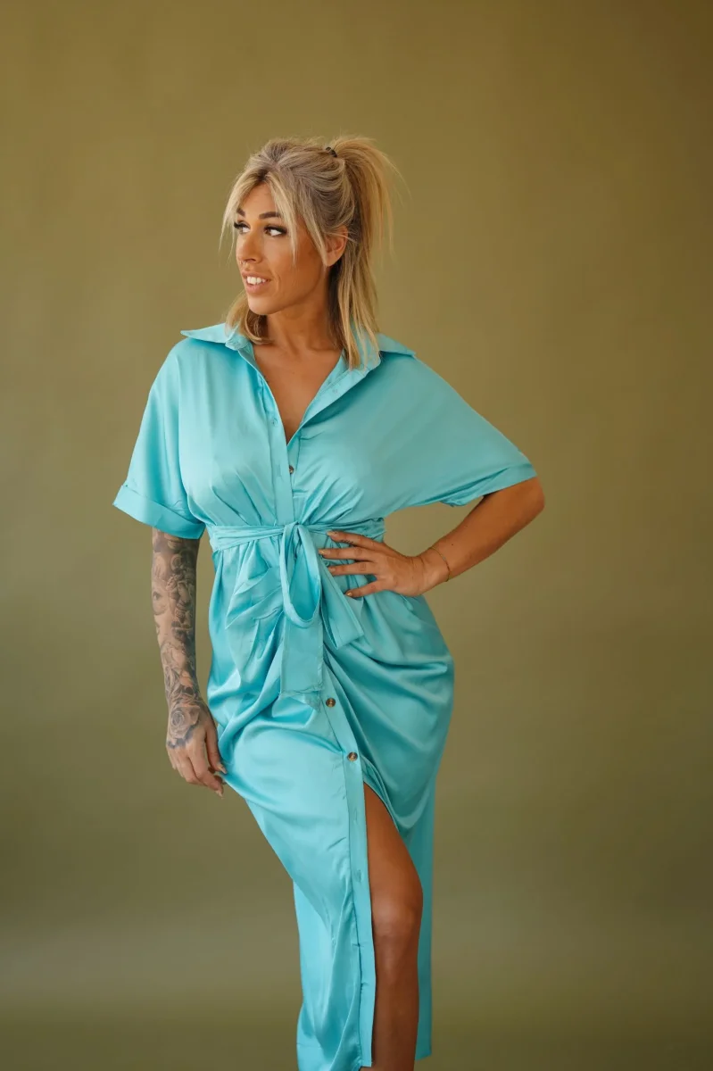 Vestido camisero Azul - Imagen 2
