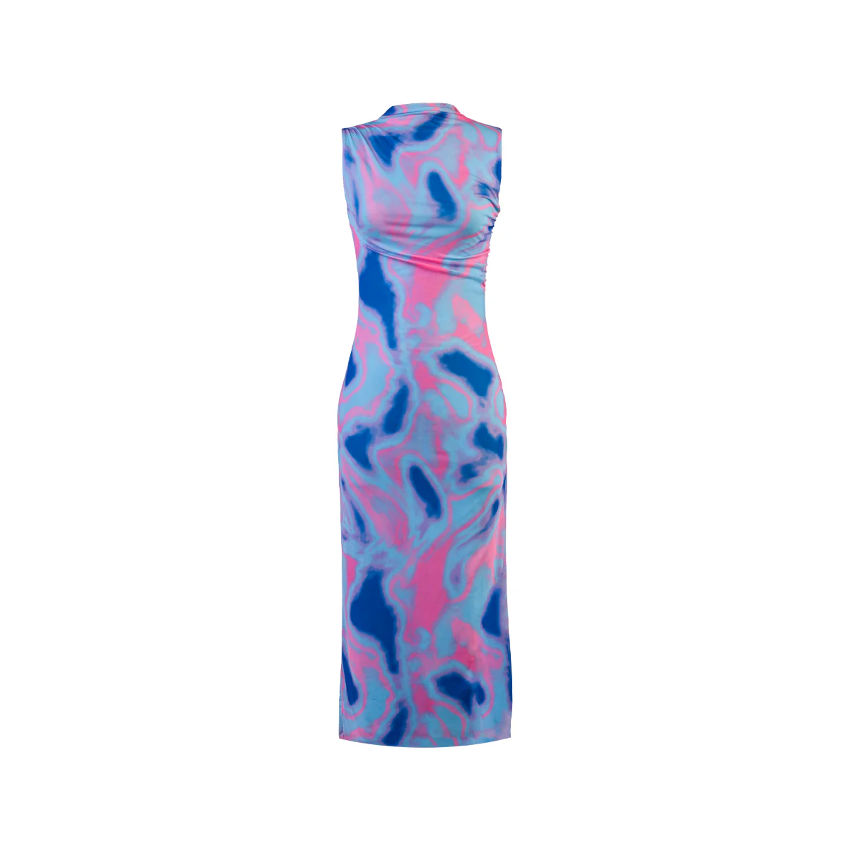 Vestido Basic Ribbed Celeste - Imagen 2