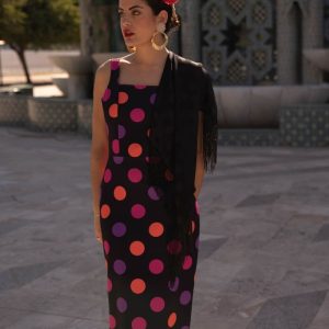 Vestido invitada de lunares CORINTO negro